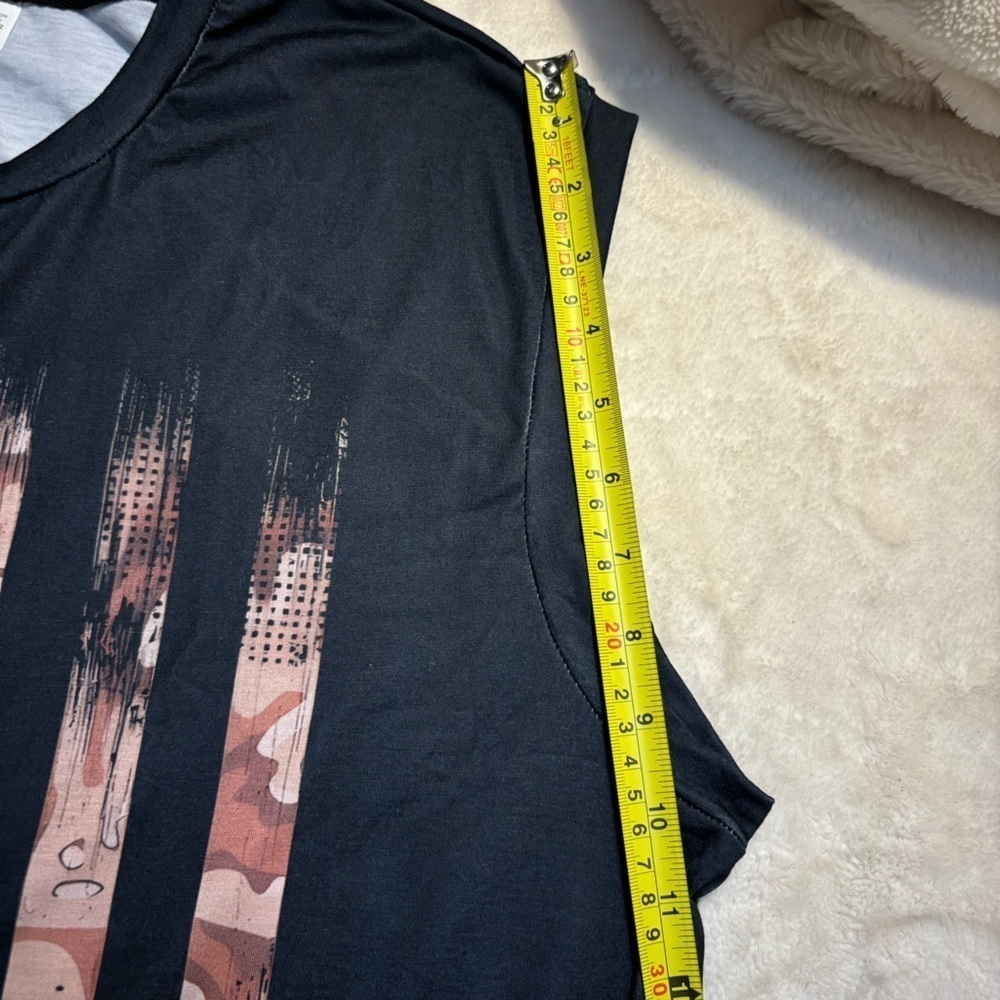 NEW Men’s Muscle Shirt XL Navy Blue American Flag Design Rugged Abstract Camo - Picture 10 of 10